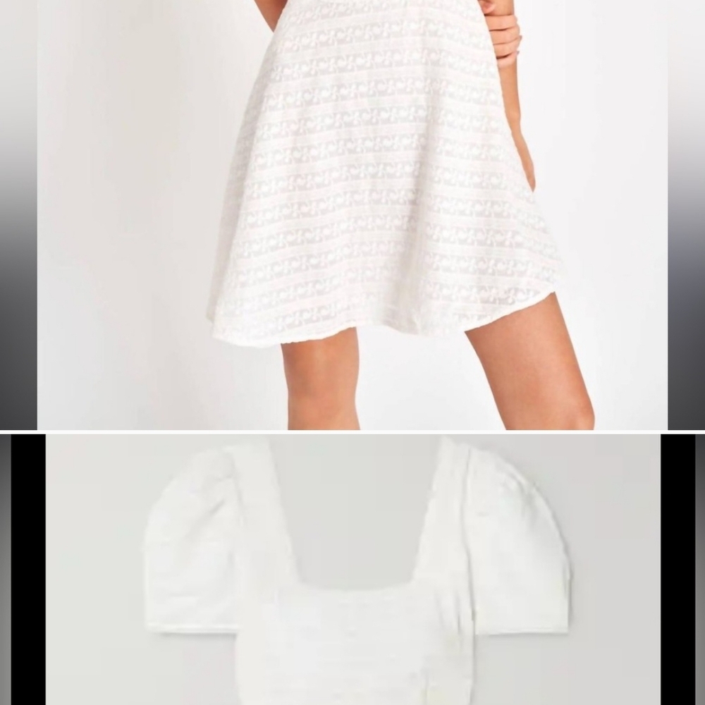 Elegant White Textured Dress